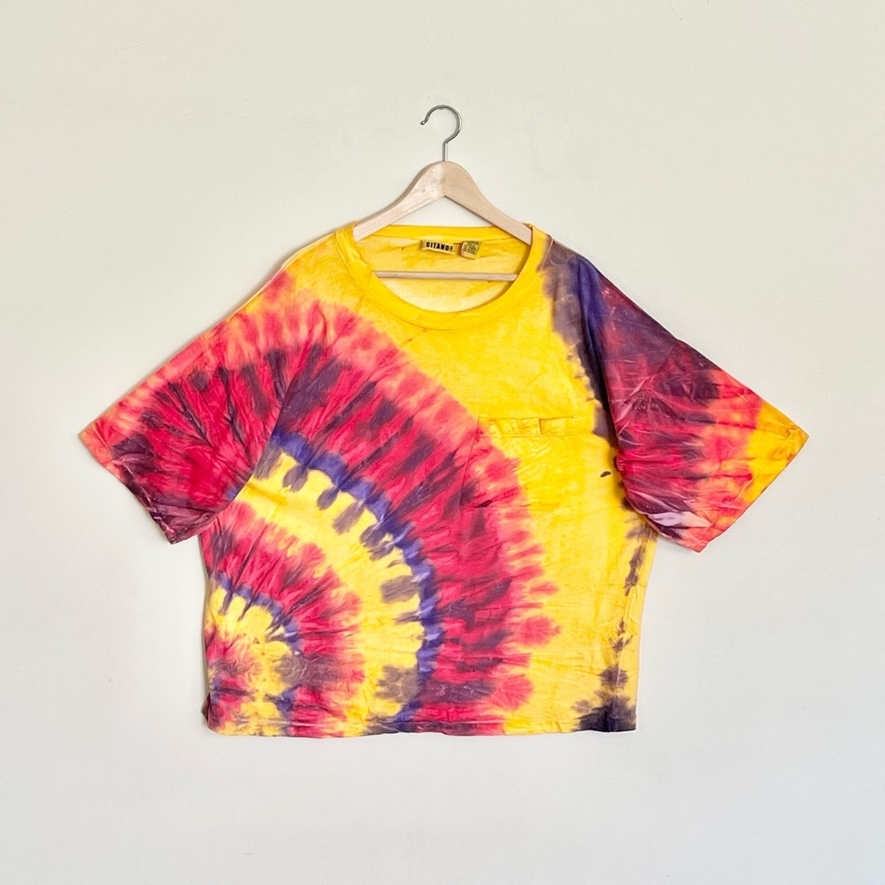 Vintage 80s 90s Gitano Radial Tie Dye Pocket T Shirt Adult size XL